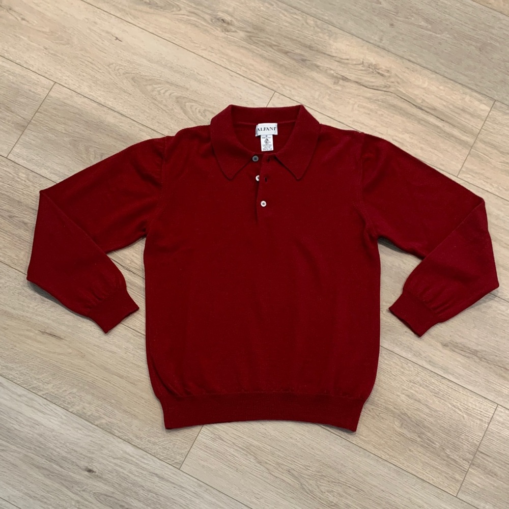 Alfani extra fine 100% Merino Wool Made in Italy Dark Red 3 Button Size M